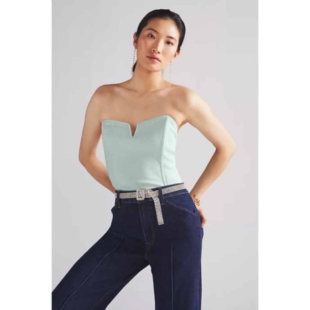 Anthropologie Porridge Bustier Top Mint